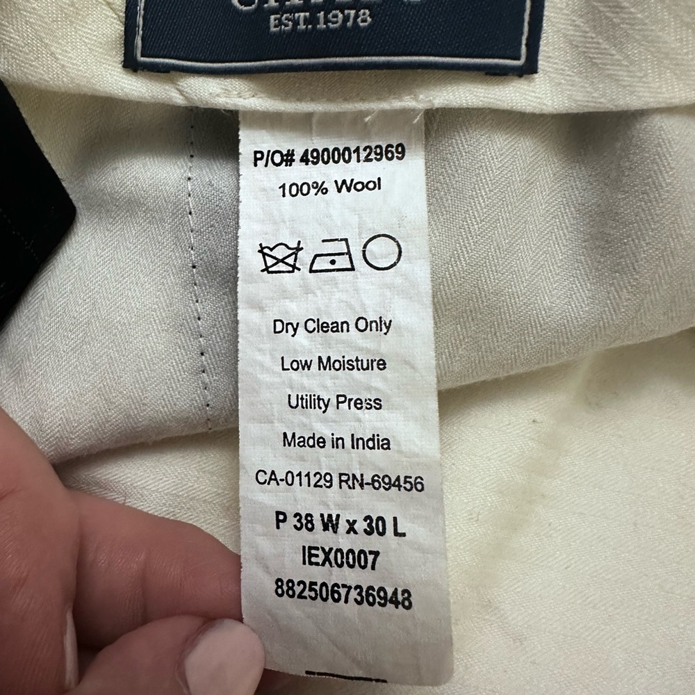 Chaps Men's Wool Dress Pants - Cream